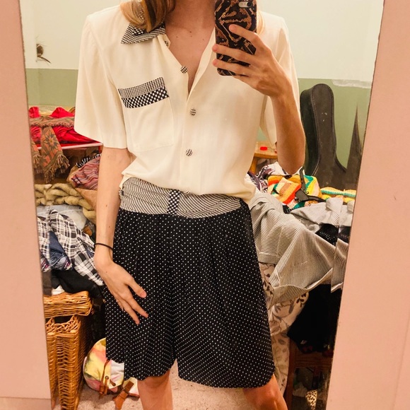 Vintage 90s Gingham Shorts Suit Set - Picture 3 of 11